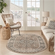 Nourison Concerto 5' x 8' Oval Beige Gray Fabric Farmhouse Area Rug (8' Oval)