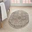 Nourison Concerto 3' x 5' Oval Beige Gray Fabric Farmhouse Area Rug (5' Oval)