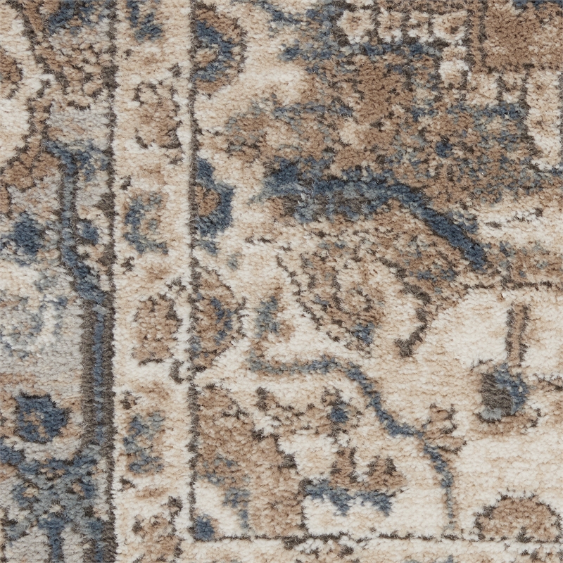 Nourison Concerto 8' x Square Beige Gray Fabric Farmhouse Area Rug (8' Square)