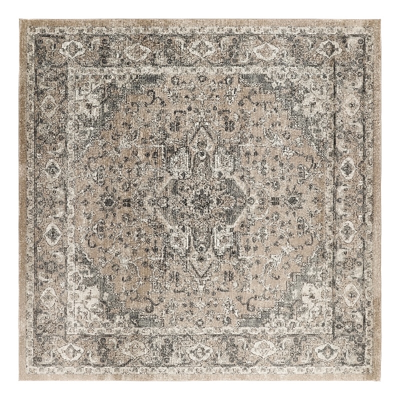 Nourison Concerto 8' x Square Beige Gray Fabric Farmhouse Area Rug (8' Square)