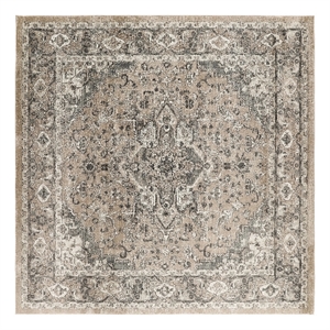 Nourison Concerto 8' x Square Beige Gray Fabric Farmhouse Area Rug (8' Square)
