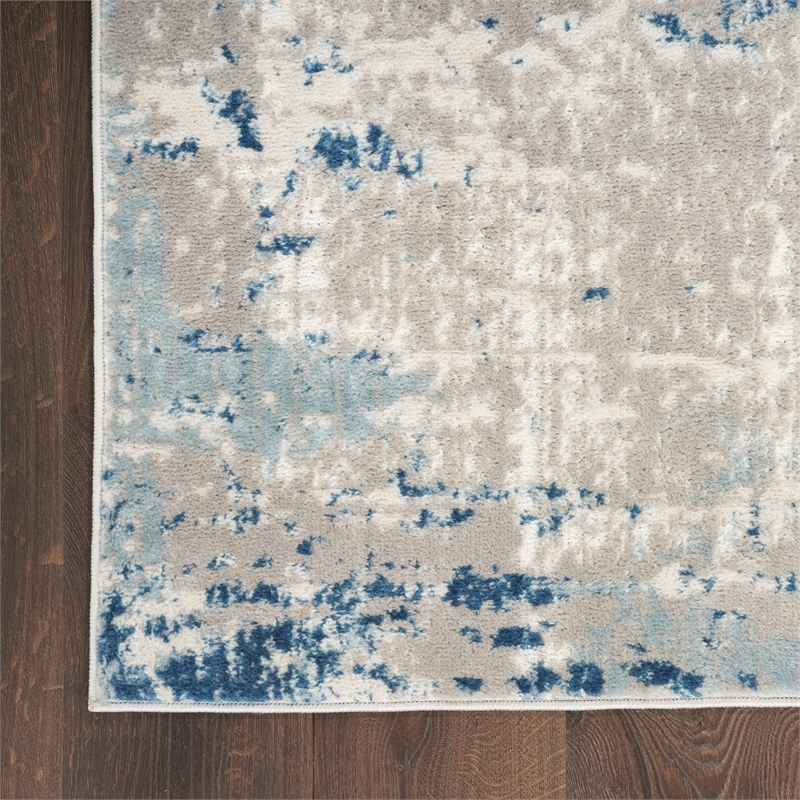 Nourison Concerto 12' x 15' Ivory Gray Blue Fabric Modern Area Rug (12' x 15')