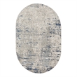 Nourison Concerto 5' x 8' Oval Ivory Gray Blue Fabric Modern Area Rug (8' Oval)