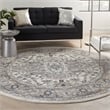 Nourison Concerto 10' x Round Ivory Gray Fabric Farmhouse Area Rug (10' Round)