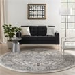 Nourison Concerto 10' x Round Ivory Gray Fabric Farmhouse Area Rug (10' Round)