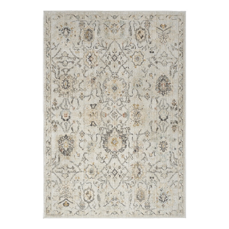 Nourison Oushak Home 6' x 7' Gray Fabric Vintage Indoor Area Rug