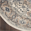 Nourison Concerto 5' x 8' Oval Ivory Gray Fabric Farmhouse Area Rug (8' Oval)