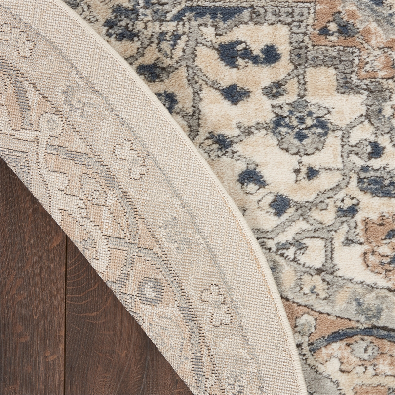 Nourison Concerto 5' x 8' Oval Ivory Gray Fabric Farmhouse Area Rug (8' Oval)