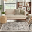 Nourison Concerto 5' x Square Ivory Gray Fabric Farmhouse Area Rug (5' Square)