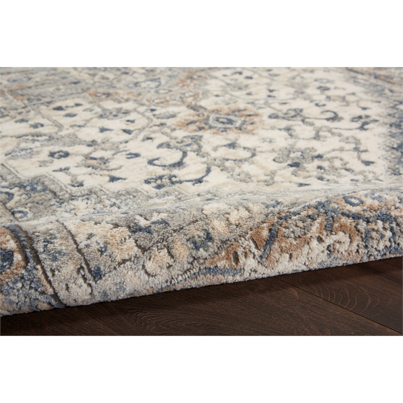 Nourison Concerto 10' x Square Ivory Gray Fabric Farmhouse Area Rug (10' Square)