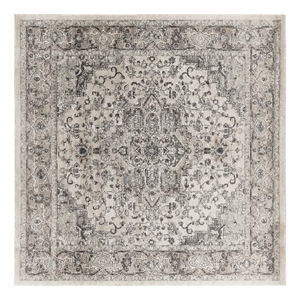 Nourison Concerto 10' x Square Ivory Gray Fabric Farmhouse Area Rug (10' Square)