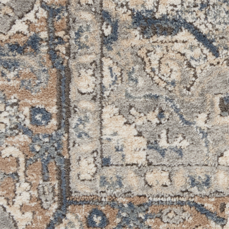 Nourison Concerto 8' x Square Ivory Gray Fabric Farmhouse Area Rug (8' Square)