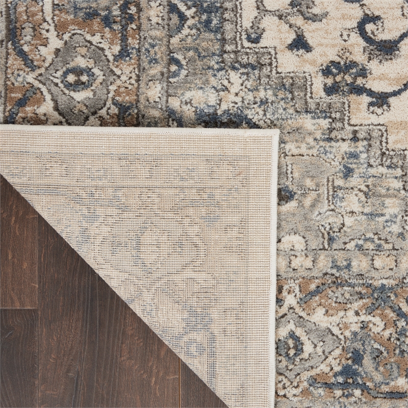 Nourison Concerto 8' x Square Ivory Gray Fabric Farmhouse Area Rug (8' Square)