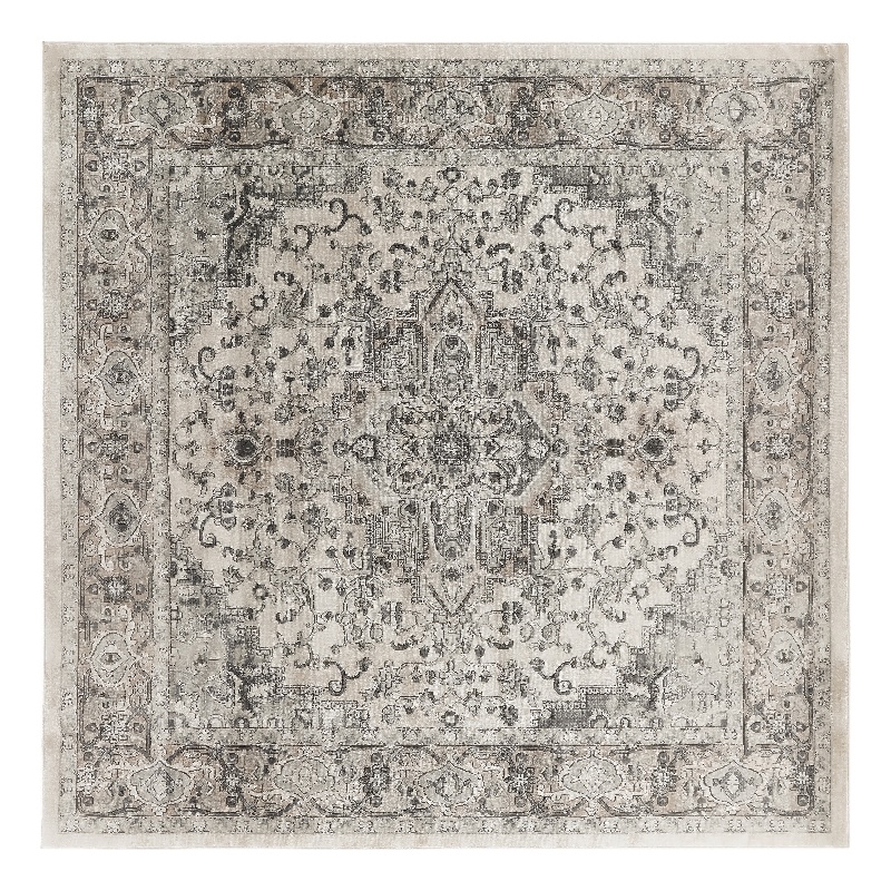 Nourison Concerto 8' x Square Ivory Gray Fabric Farmhouse Area Rug (8' Square)