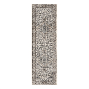 Nourison Concerto 6' Runner Ivory Gray Fabric Farmhouse Area Rug (6' Runner)