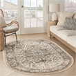 Nourison Concerto 6' x 9' Oval Ivory Gray Fabric Farmhouse Area Rug (9' Oval)