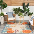 Nourison Aloha 6' x 9' Ivory Multicolor Fabric Outdoor Area Rug (6' x 9')