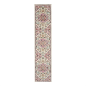 Nourison Passion 12' Runner Ivory Pink Fabric Bohemian Area Rug (12' Runner)