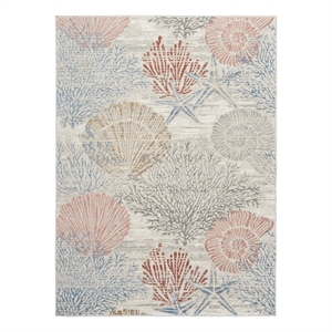 Nourison Pompeii 4' x 6' Multicolor Fabric Nautical & Beach Area Rug