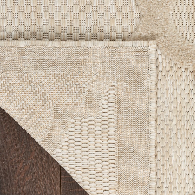 nourison easy care 9' x 12' cream fabric modern area rug (9' x 12')