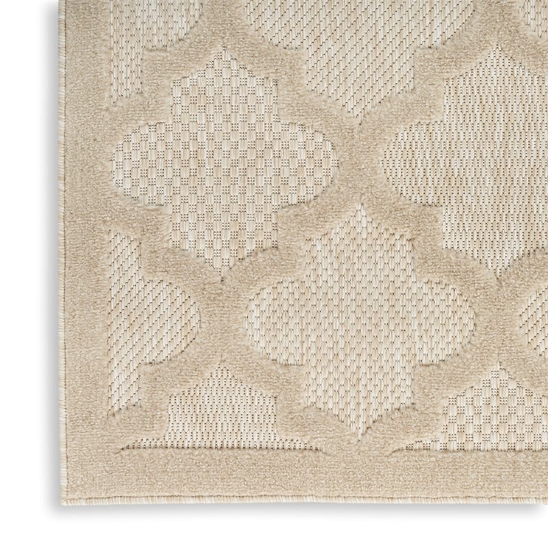 nourison easy care 9' x 12' cream fabric modern area rug (9' x 12')