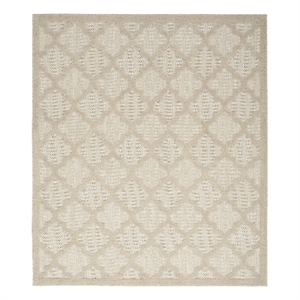Nourison Easy Care 9' x 12' Cream Fabric Modern Area Rug (9' x 12')