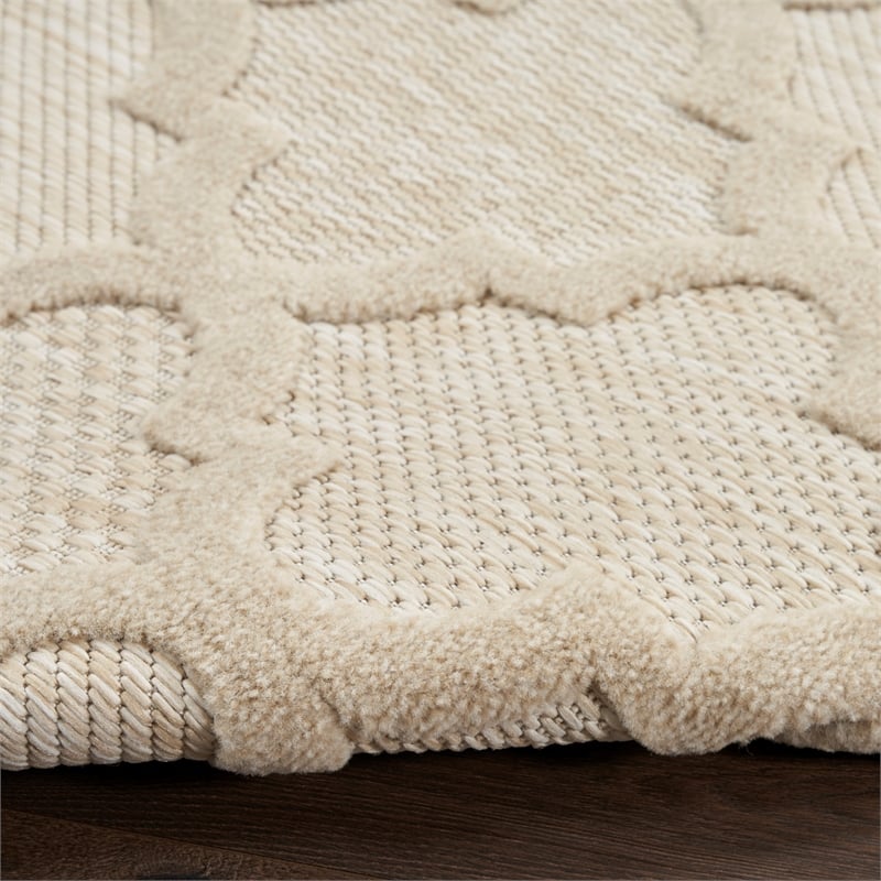 Nourison Easy Care 2' x 4' Cream Fabric Modern Area Rug (2' x 4')