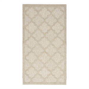Nourison Easy Care 2' x 4' Cream Fabric Modern Area Rug (2' x 4')