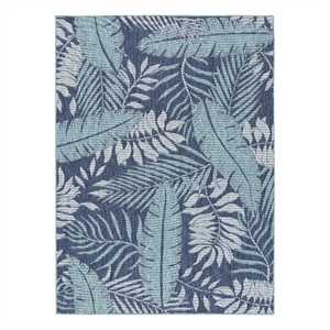 Nourison Garden Oasis 60x84&quot Rectangle Polypropylene Fabric Area Rug in Navy