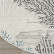 Nourison Pompeii 8' x Round Ivory Gray Blue Fabric Nautical & Beach Area Rug