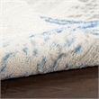 Nourison Pompeii 8' x Round Ivory Gray Blue Fabric Nautical & Beach Area Rug