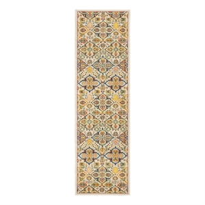 Nourison Allur 6' Runner Ivory Multicolor Fabric Bohemian Area Rug (6' Runner)