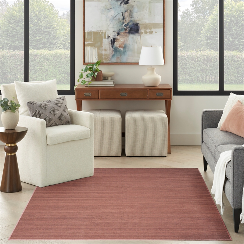 Nourison Home Washable Essentials 4' x 6' Fabric Mocha Area Rug