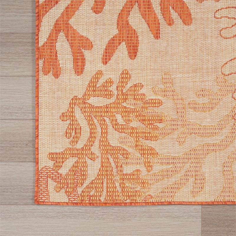 Nourison Home Garden Oasis 6' x 9' Fabric Coral Area Rug