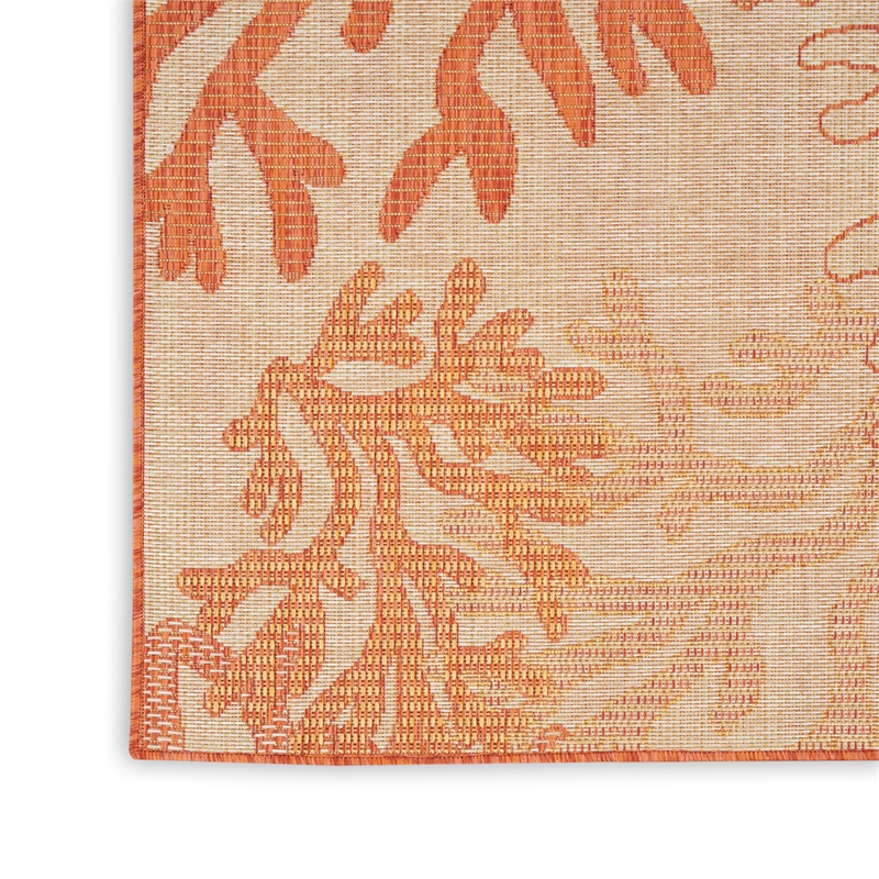 Nourison Home Garden Oasis 6' x 9' Fabric Coral Area Rug