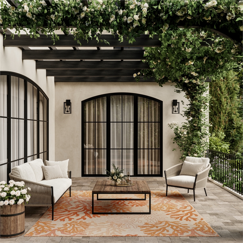 Nourison Home Garden Oasis 6' x 9' Fabric Coral Area Rug