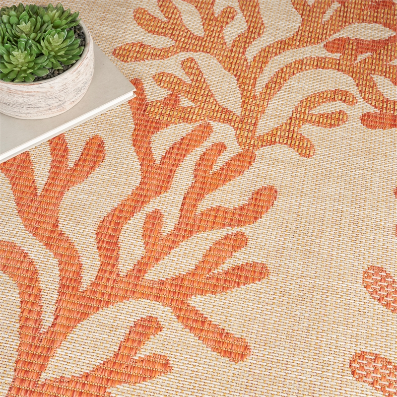 Nourison Home Garden Oasis 6' x 9' Fabric Coral Area Rug