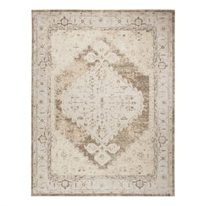 Nourison Astra Machine Washable 7' x 9' Beige Fabric Vintage Area Rug (7' x 9')