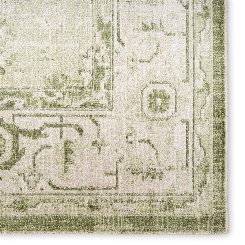 Nourison Home Astra Machine Washable 7' x 9' Fabric Ivory Green Area Rug