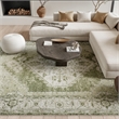 Nourison Home Astra Machine Washable 7' x 9' Fabric Ivory Green Area Rug