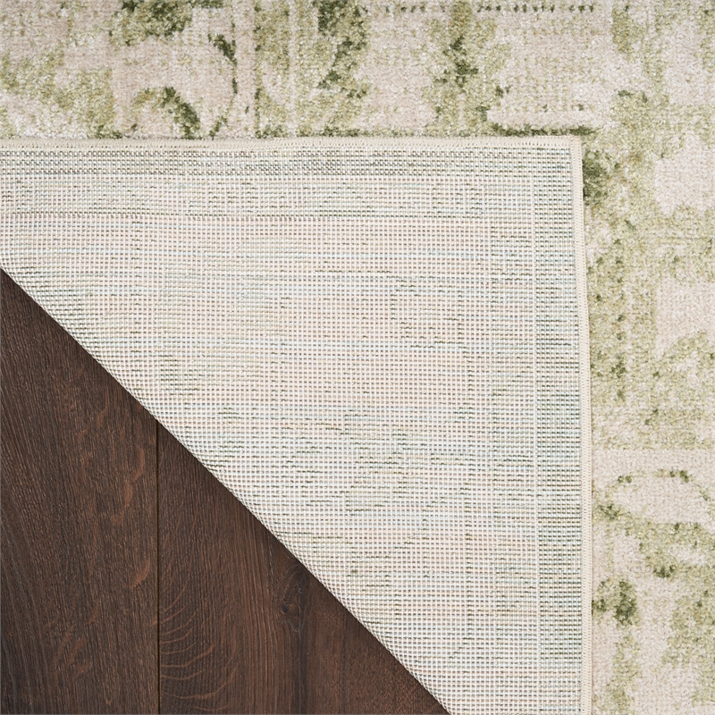 Nourison Home Astra Machine Washable 7' x 9' Fabric Ivory Green Area Rug