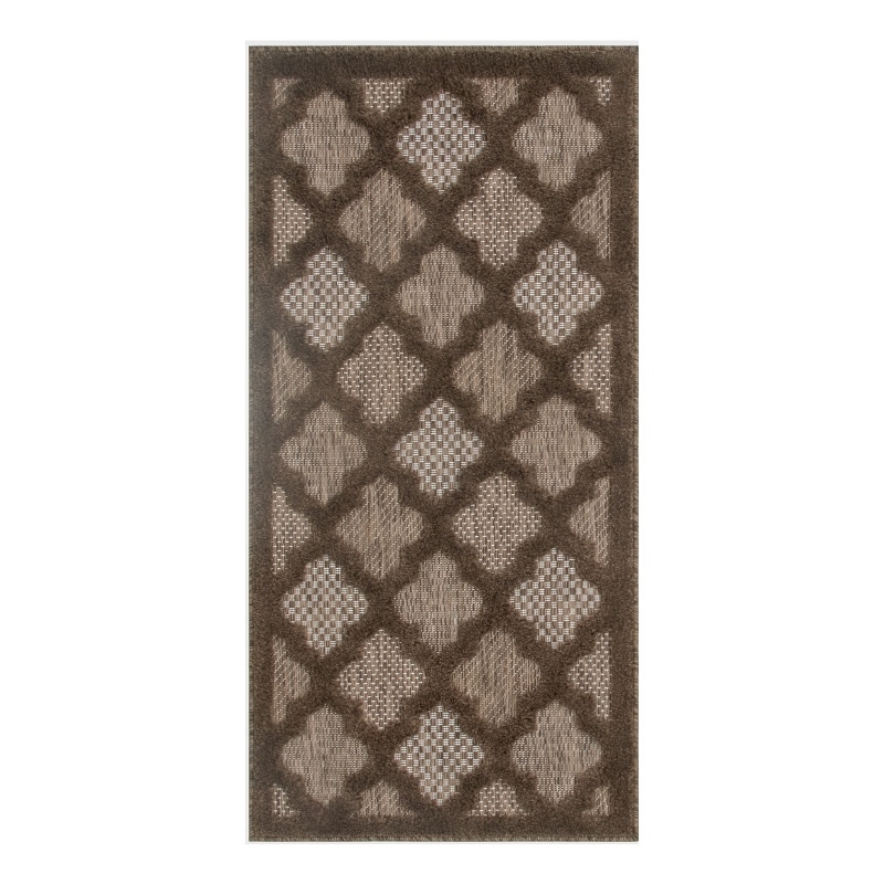 Nourison Easy Care 2' x 4' Brown Fabric Modern Area Rug (2' x 4')