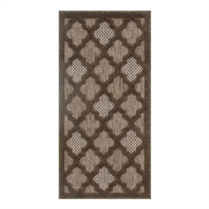 Nourison Easy Care 2' x 4' Brown Fabric Modern Area Rug (2' x 4')