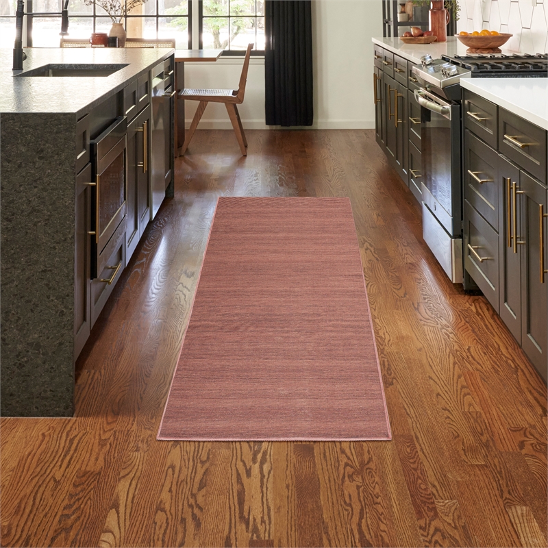 Nourison Home Washable Essentials 6' Runner Fabric Mocha Area Rug