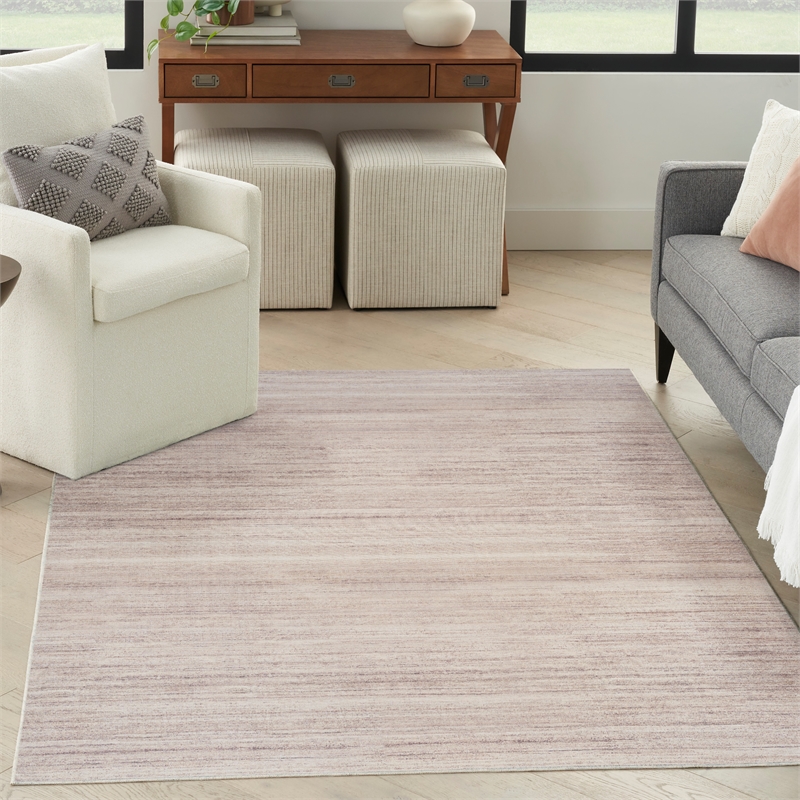 Nourison Home Washable Essentials 4' x 6' Fabric Ivory Mocha Area Rug