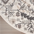 Nourison Home Elation 5' x Round Fabric Ivory Grey Area Rug