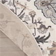 Nourison Home Elation 5' x Round Fabric Ivory Grey Area Rug