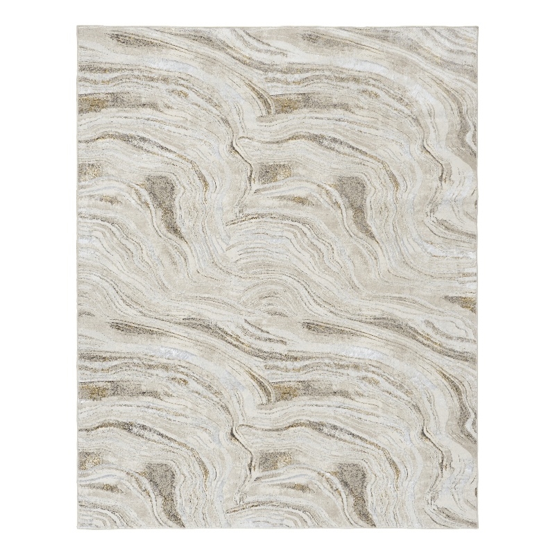 Nourison Home Glam 9' x 12' Fabric Grey Gold Area Rug