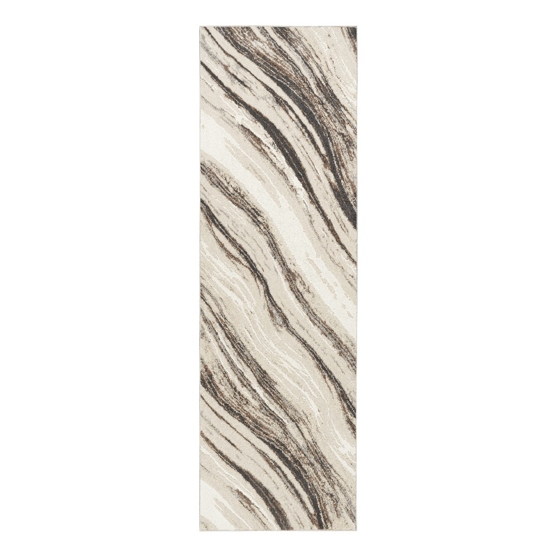 Nourison Home Eco-Friendly 8' Runner Fabric Beige Grey Area Rug