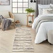 Nourison Home Eco-Friendly 8' Runner Fabric Ivory Multicolor Area Rug